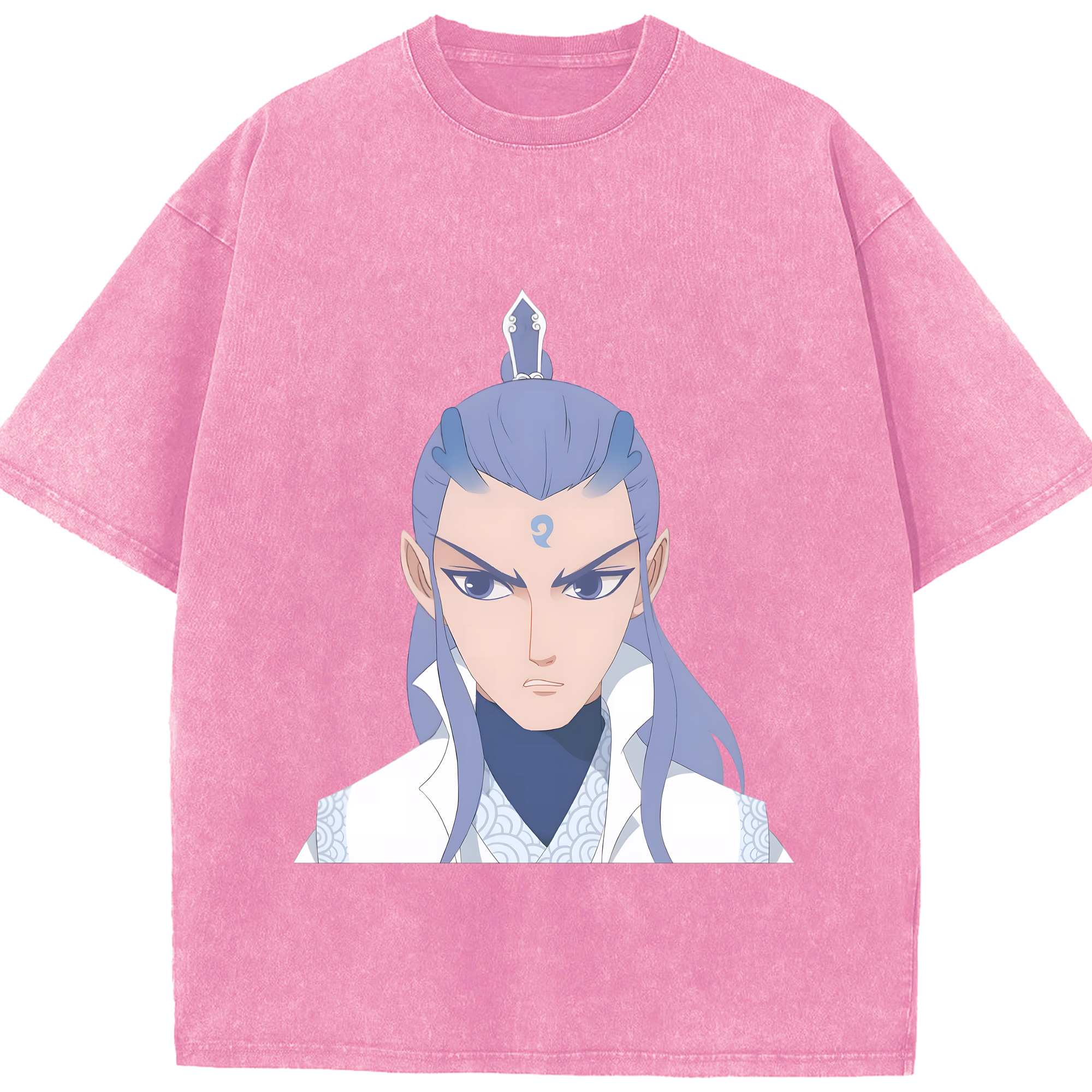 （画像用） Ne Zha 2 ナタ 魔童の大暴れ 綿100% ヴィンテージ風 半袖Tシャツ（フロントプリント）